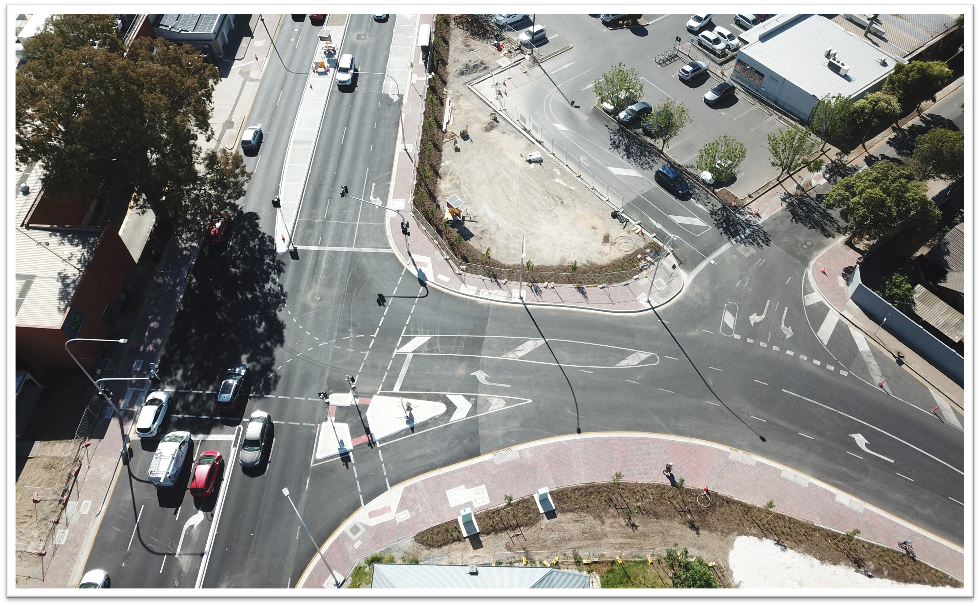 Drone vision of the intersection 