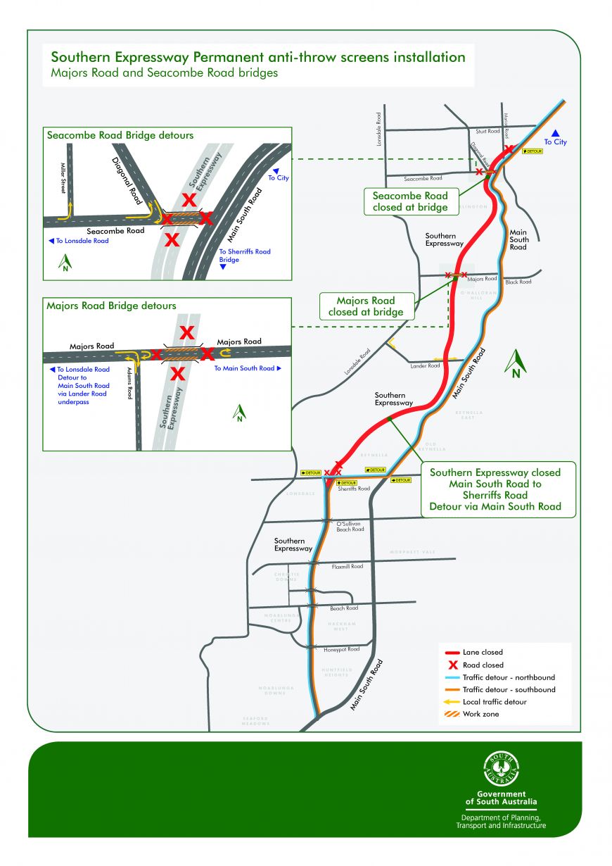 Southern Expressway Seacombe Road & Majors Road