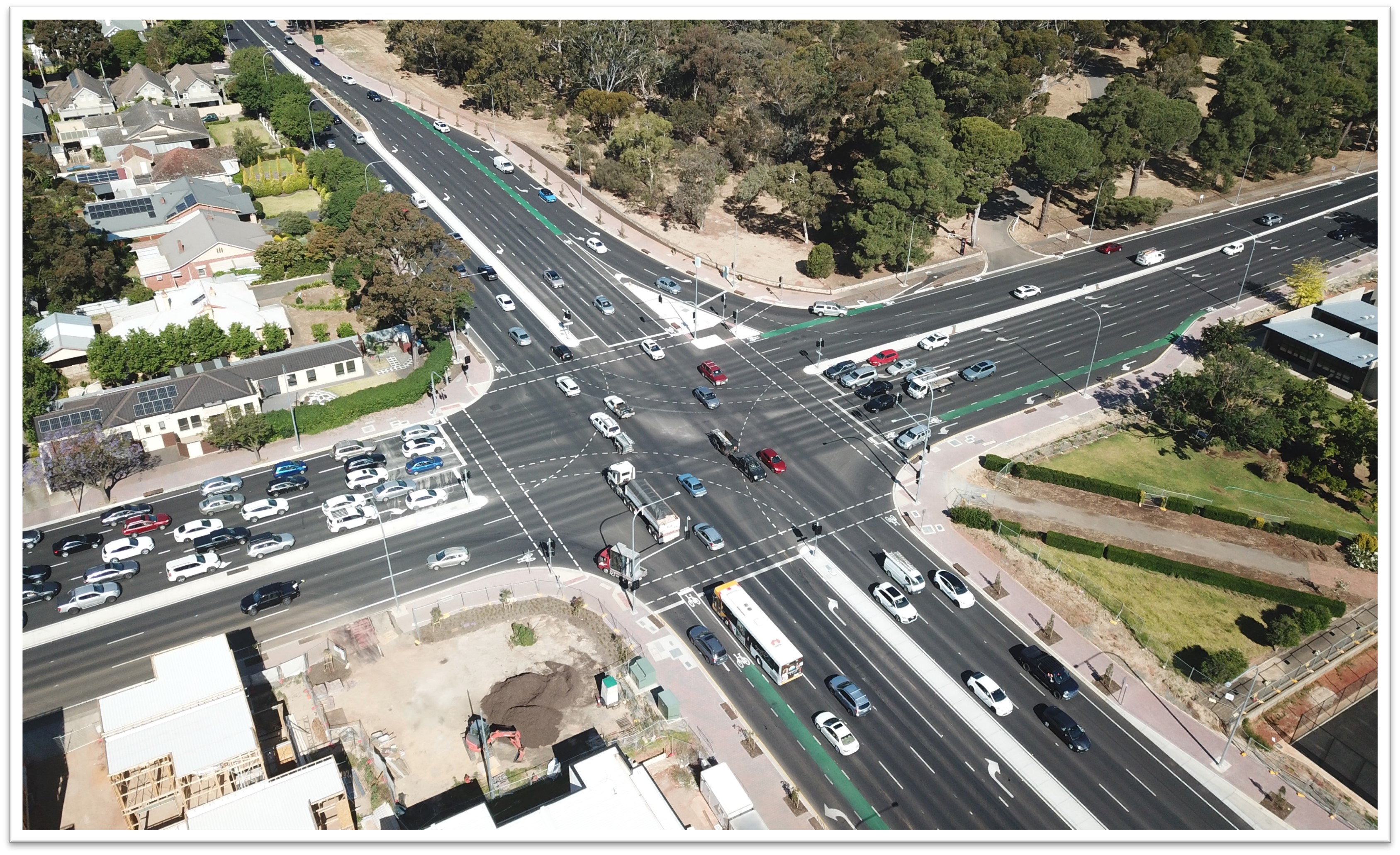 Drone vision of the intersection 