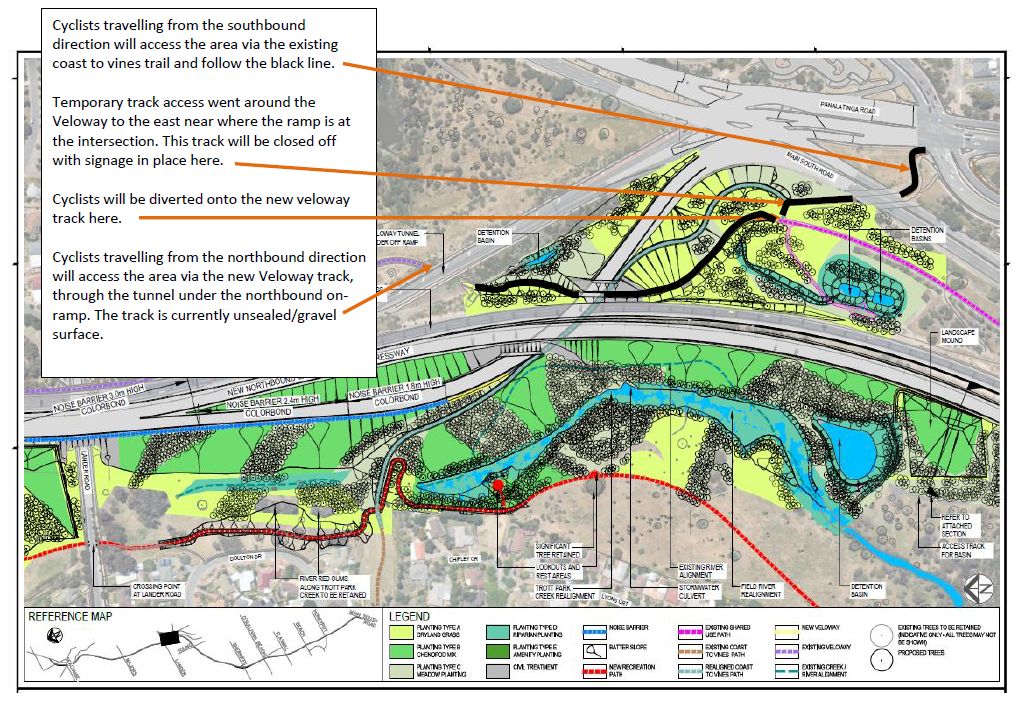 Diversion of the veloway at Panalatinga