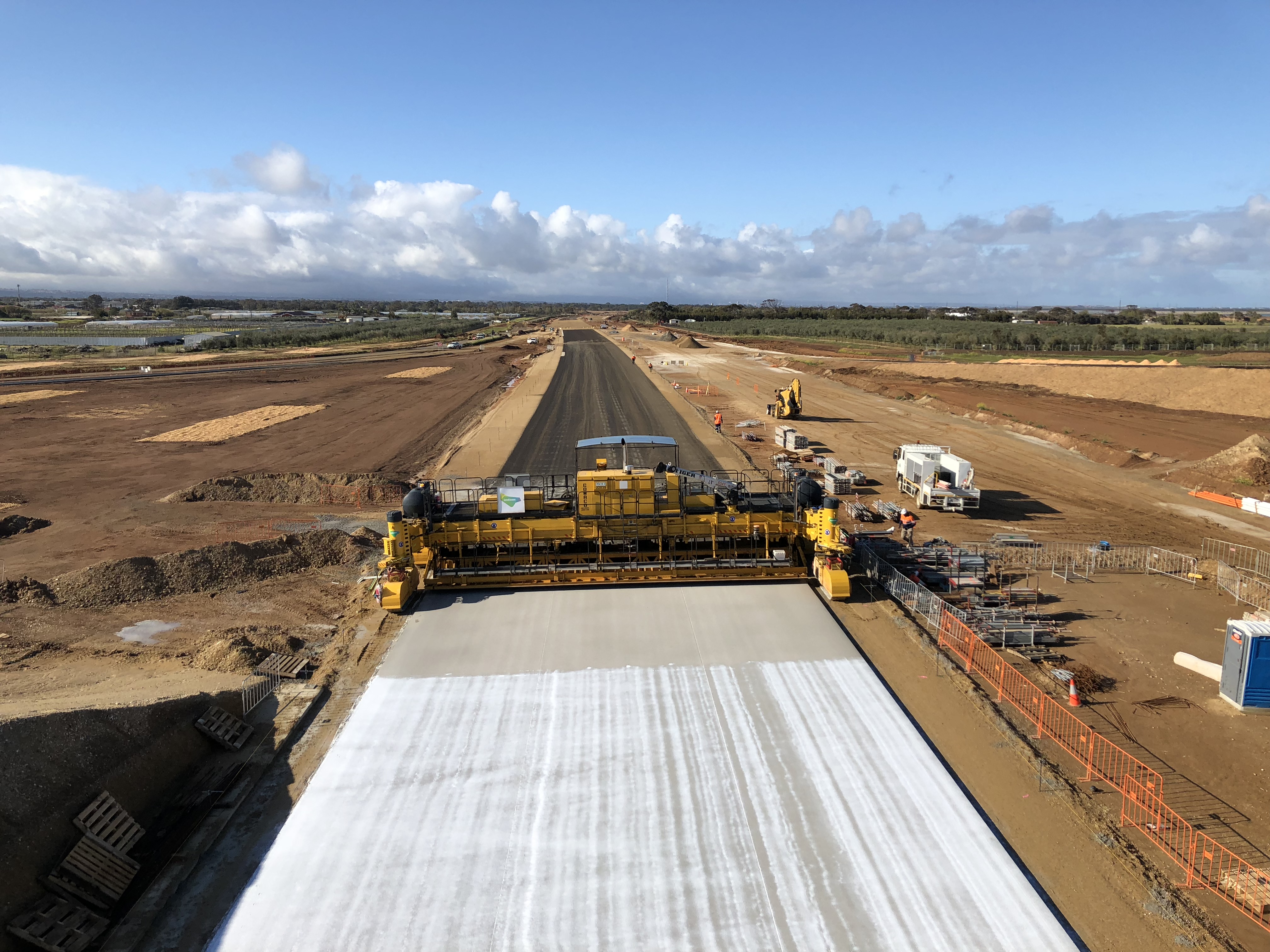 Concrete paving trial near the Waterloo Corner Interchange - November 2018