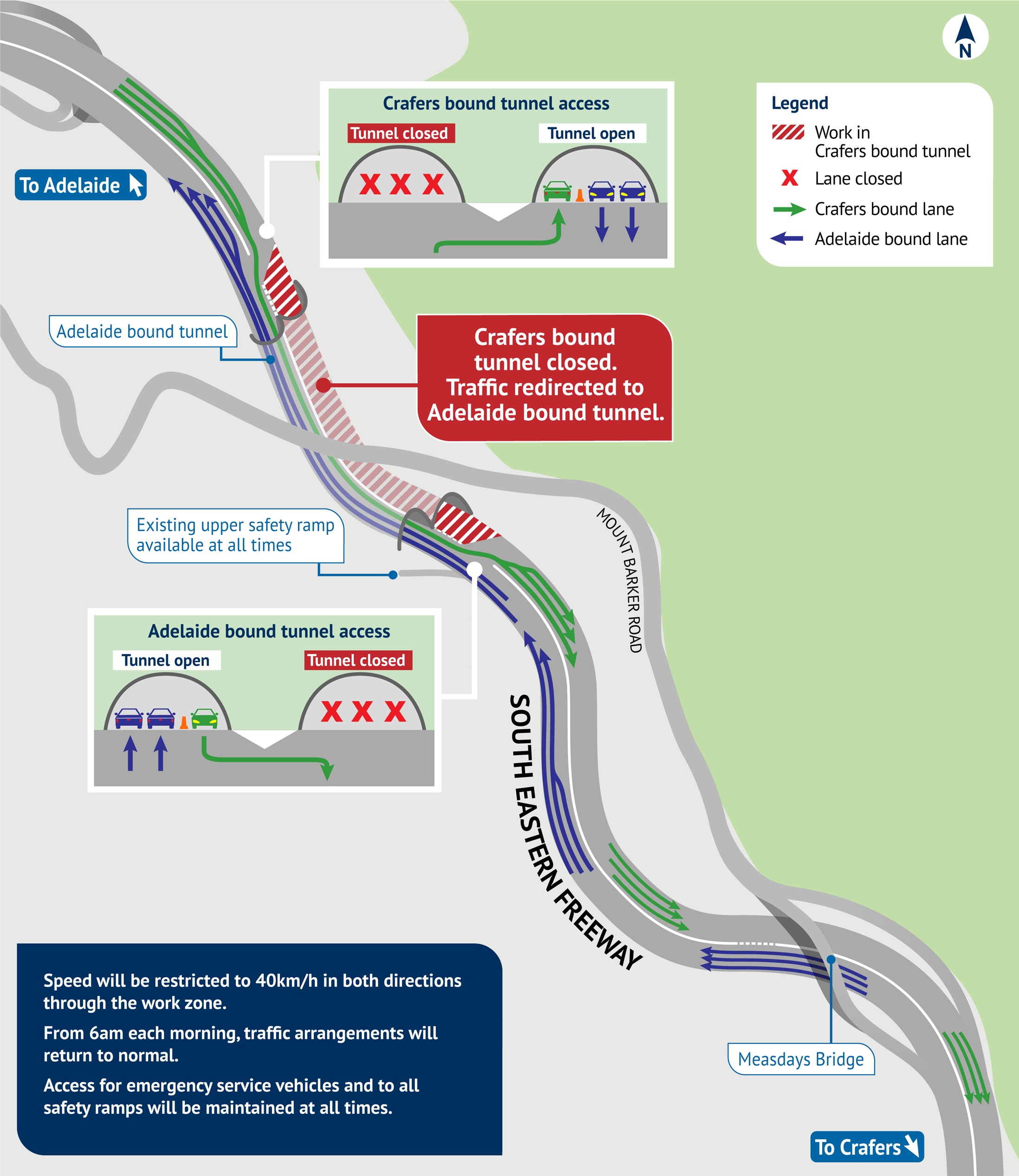 A Graphic showing the details of the Heysen Tunnels works