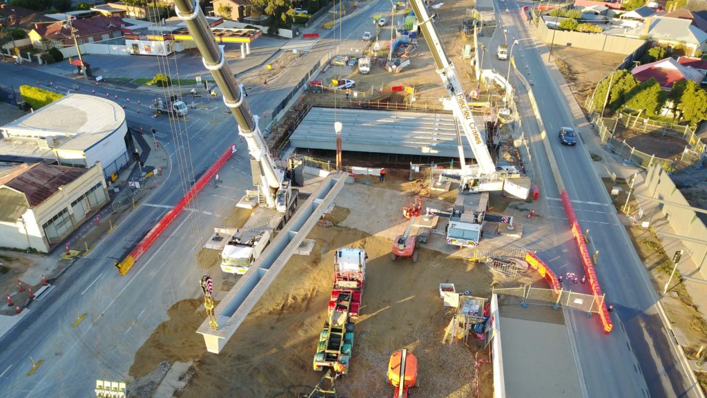 Hawker Street bridge beam lift