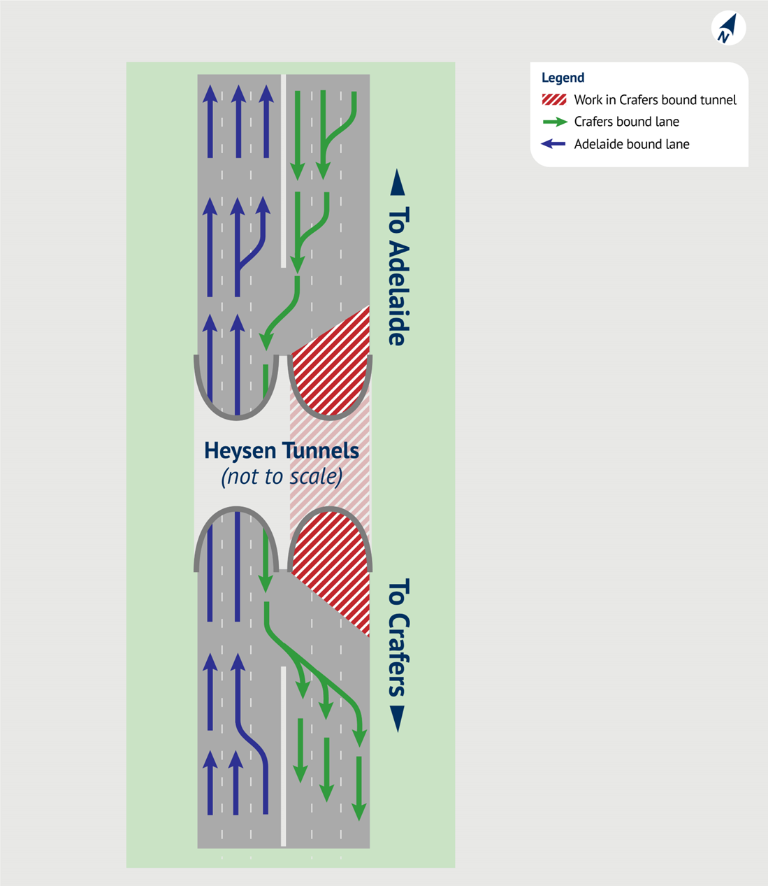 A Graphic showing the details of the Heysen Tunnels works