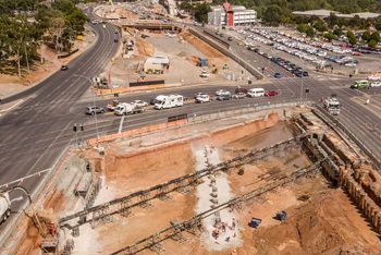 Sturt Road/Main South Road intersection looking south