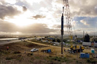 Testing pile types and soil strength along South Road