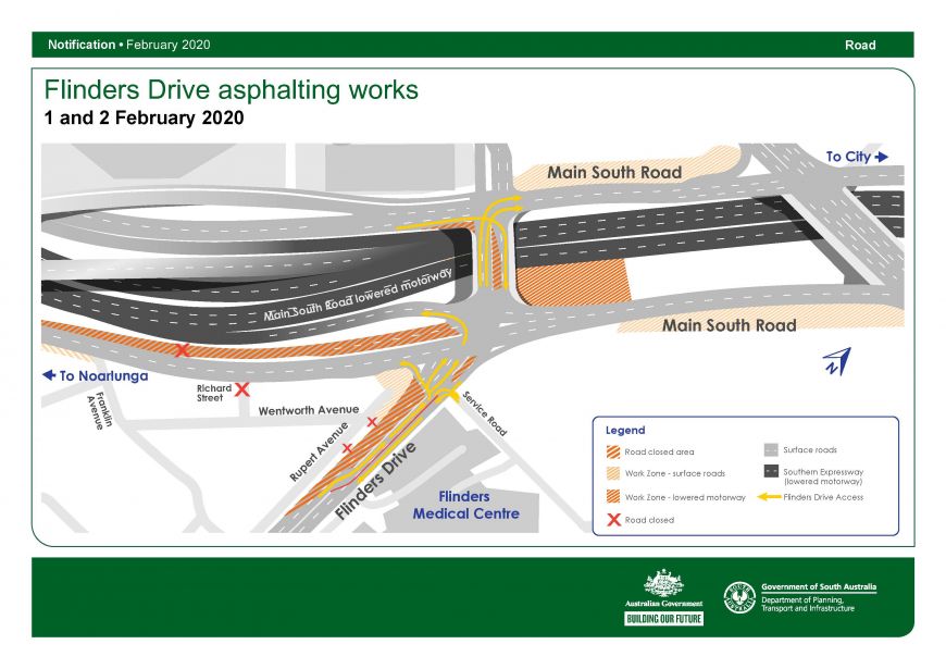 Flinders Drive asphalting works - 1 and 2 February night works