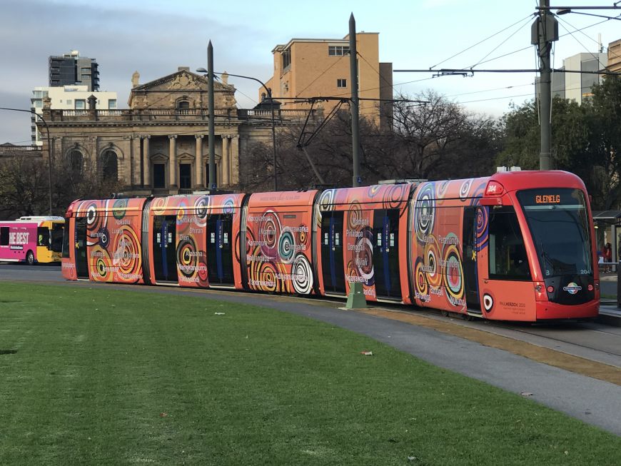 Emu Dreaming tram wrap for National Reconciliation Week