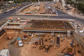 Flinders Drive bridge works looking south