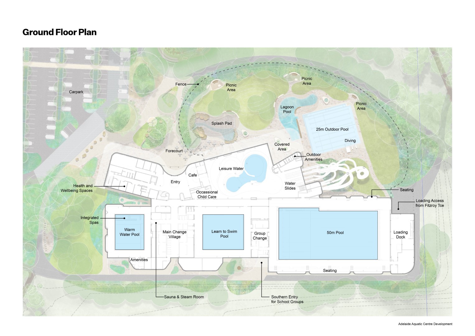 Map of new Adelaide Aquatic Centre