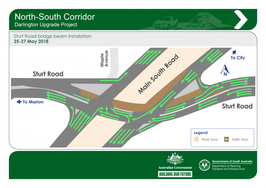 Map of changed traffic conditions for Bedford Park