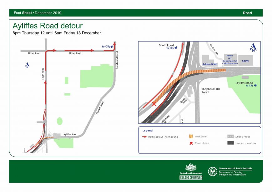 Ayliffes Road detour