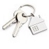 Housekeys with a small house attached to the key ring